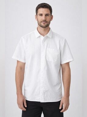 Lululemon On Time Button Down Shirt White Short Sleeve Mens Large